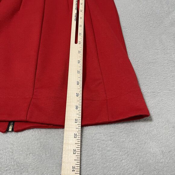 Lila Rose A Line Shift Dress Womens Size 5.5 Red Cap Sleeve Round Neck Front Zip - Picture 6 of 9